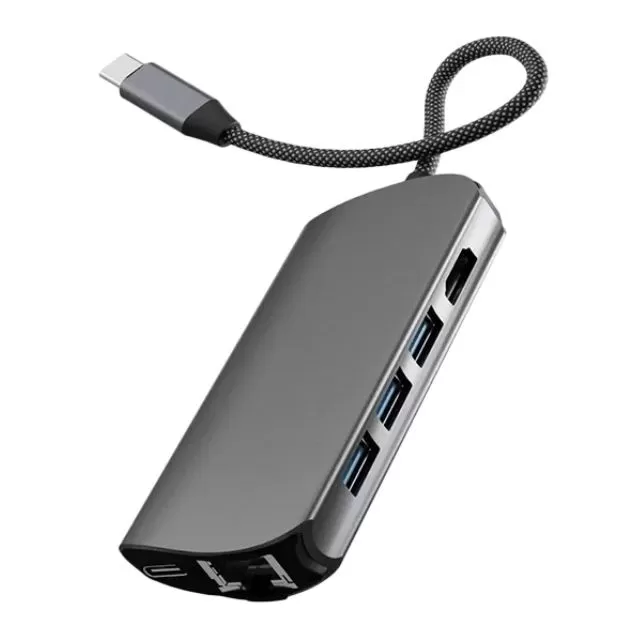 Адаптер "vlp" Infinity UCB-C Hub 8 в 1, графитовый