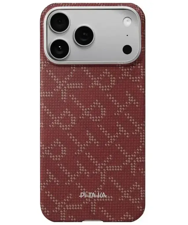 Чехол Pitaka Ultra-Slim Case для iPhone 17 Pro Max, Gold/Red